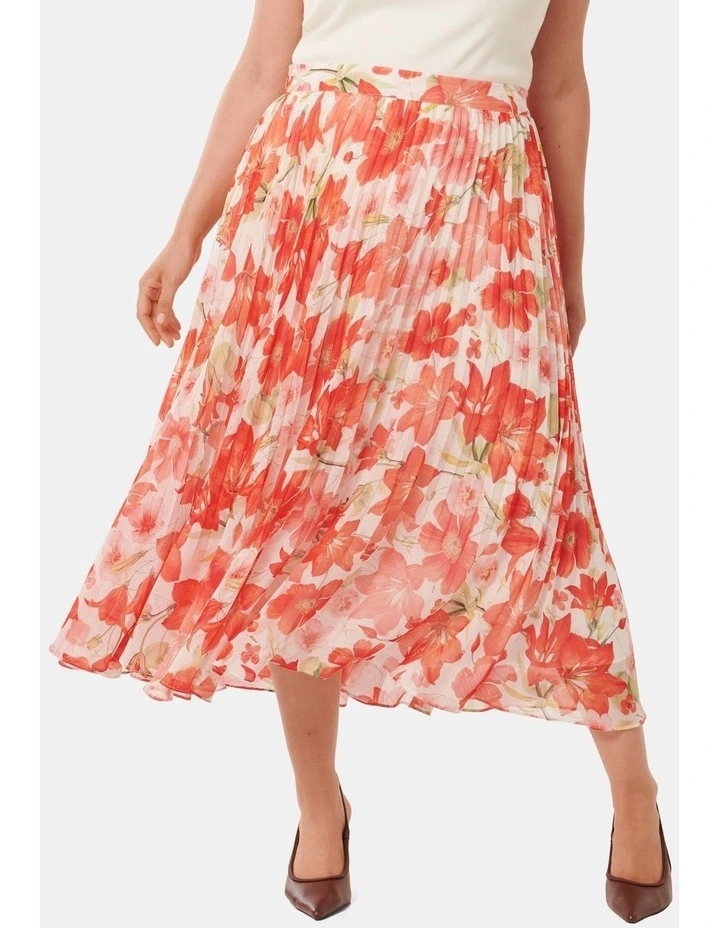 Aurora Pleated Maxi Skirt in Multi image 1