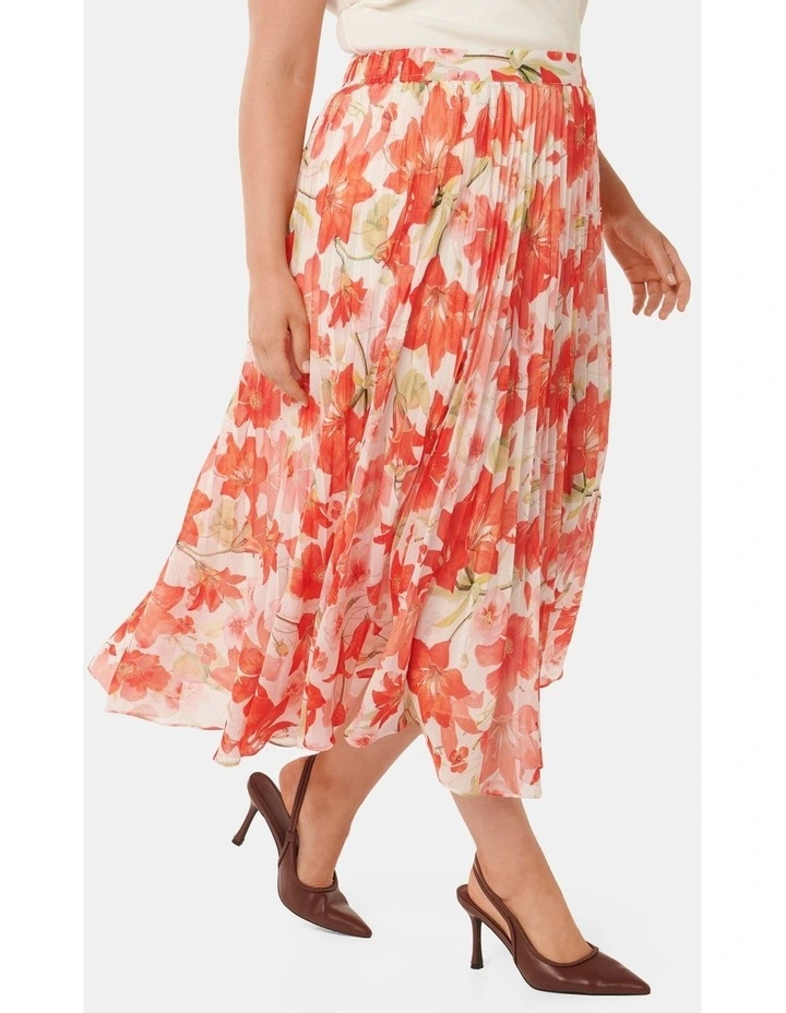 Aurora Pleated Maxi Skirt in Multi image 3