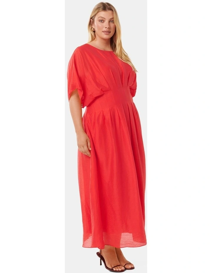 Eve Seam Detail Midi Dress in Red image 3