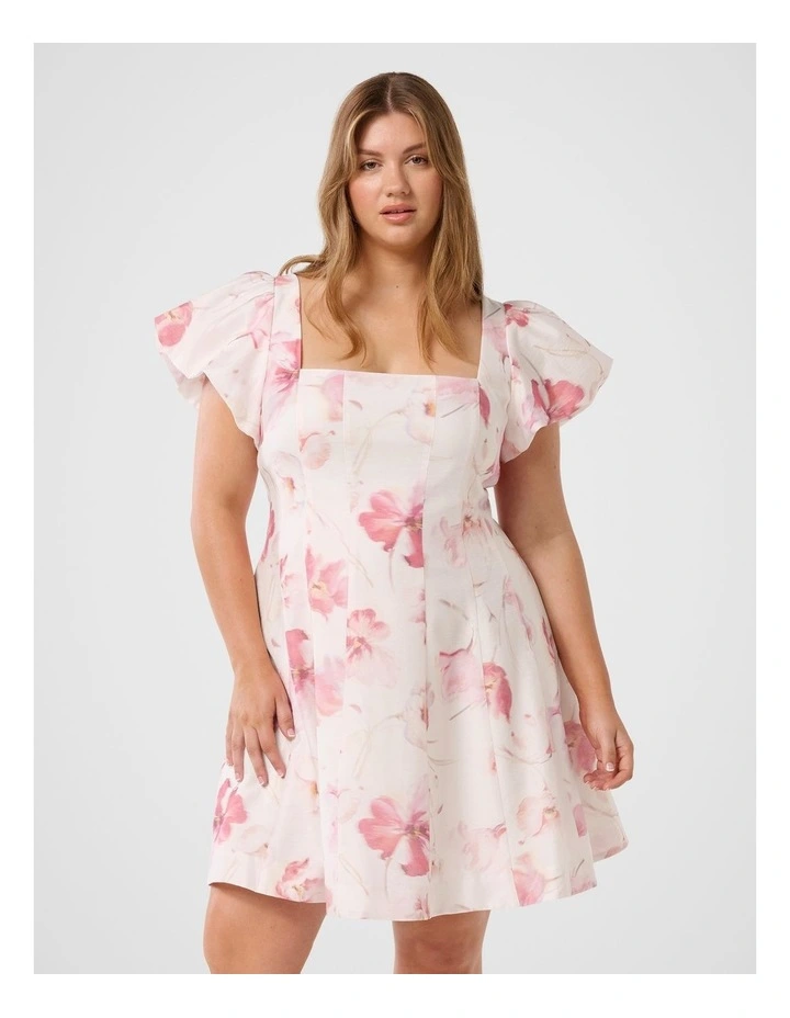 Josie Square Neck Mini Dress in Pink image 1