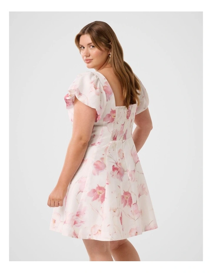 Josie Square Neck Mini Dress in Pink image 2