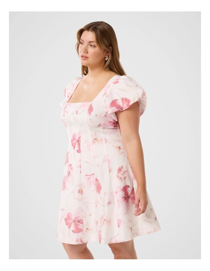 Josie Square Neck Mini Dress in Pink image 3