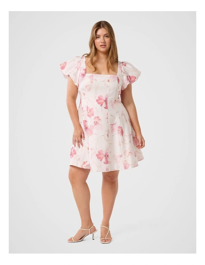 Josie Square Neck Mini Dress in Pink image 5