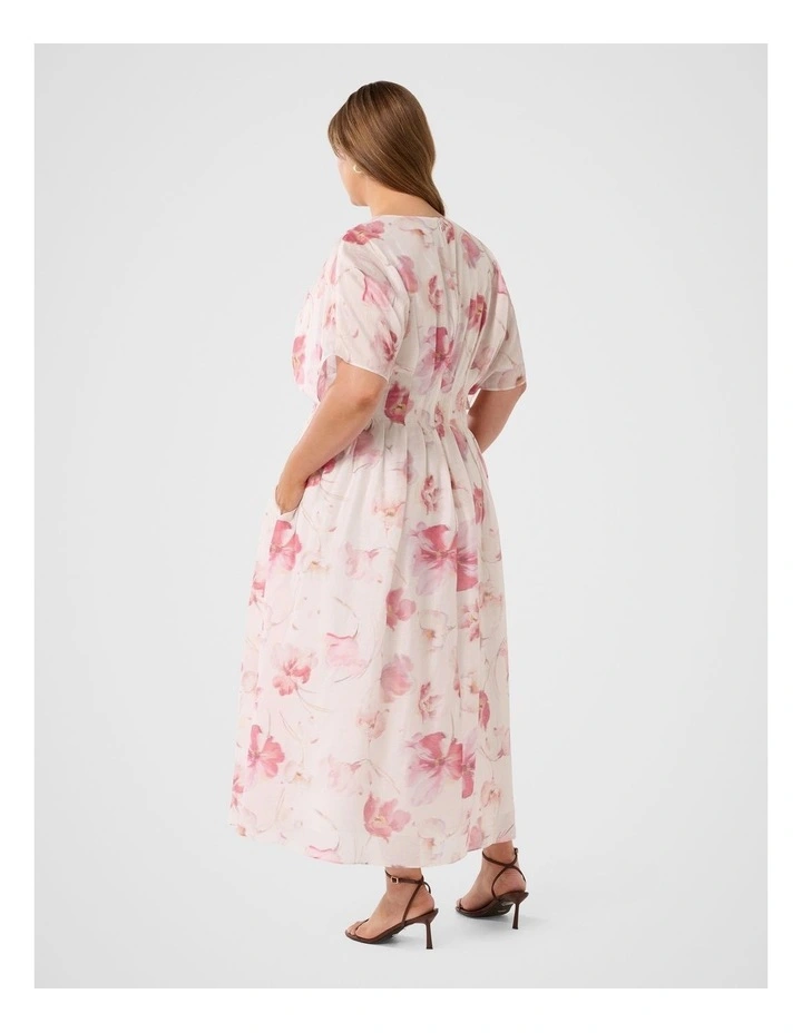 Eve Seam Detail Midi Dress in Pink image 2