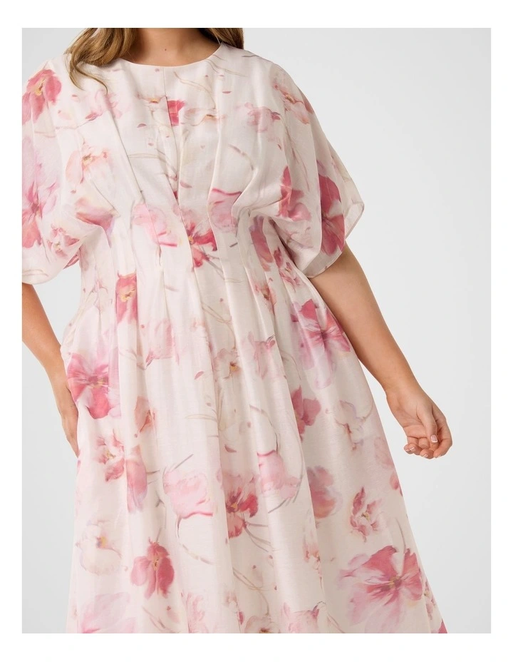 Eve Seam Detail Midi Dress in Pink image 4