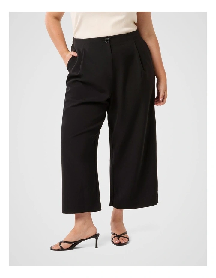 Corina Button Culotte Pants in Black image 1