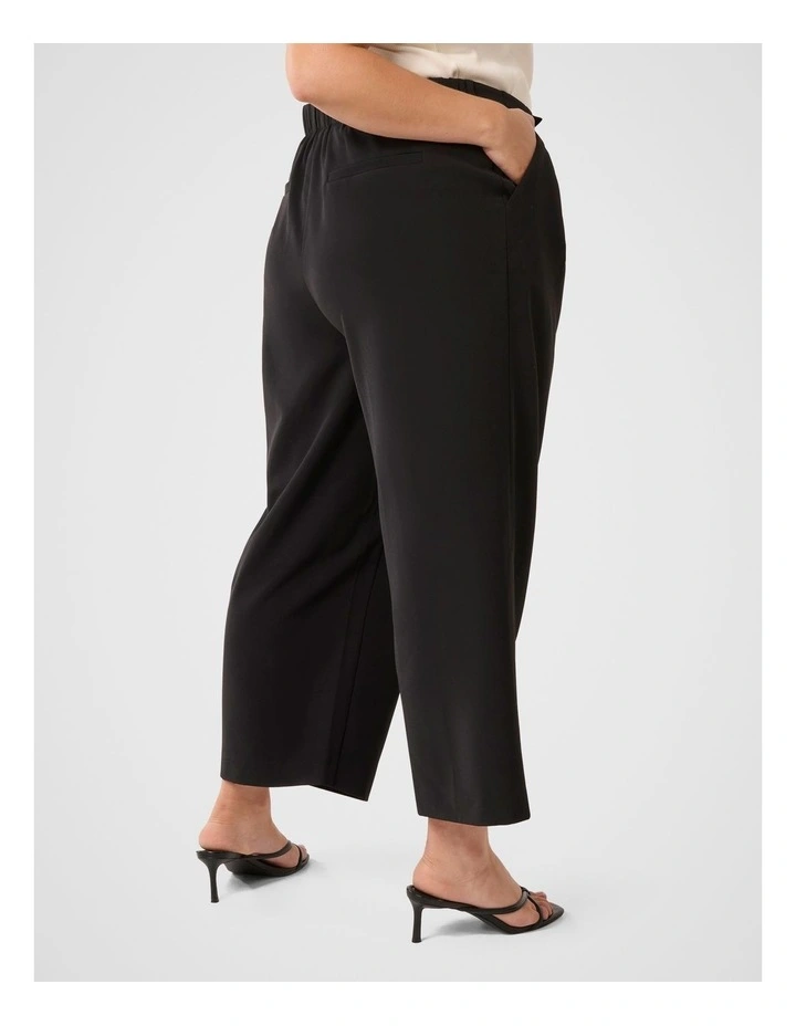 Corina Button Culotte Pants in Black image 2