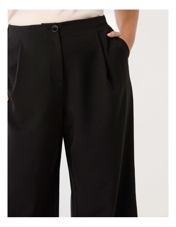 Corina Button Culotte Pants in Black image 4