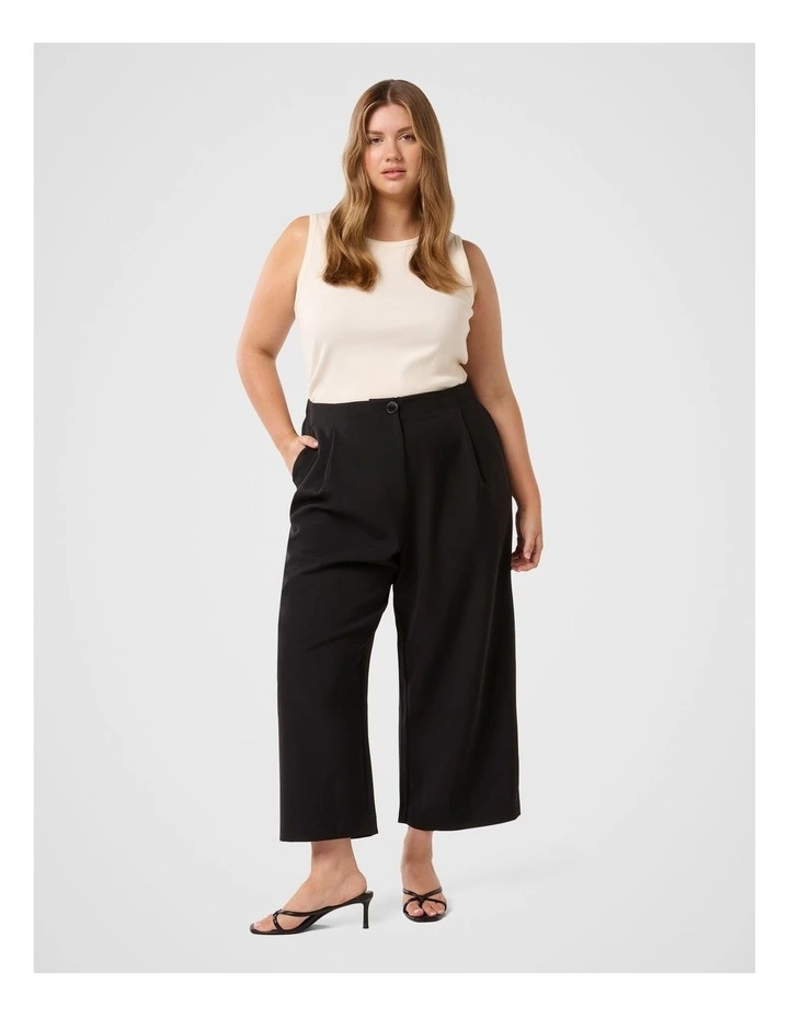 Corina Button Culotte Pants in Black image 5