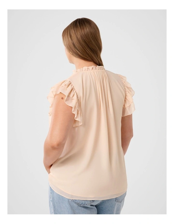 Abigail Ruffle Shoulder Blouse in Cream image 2