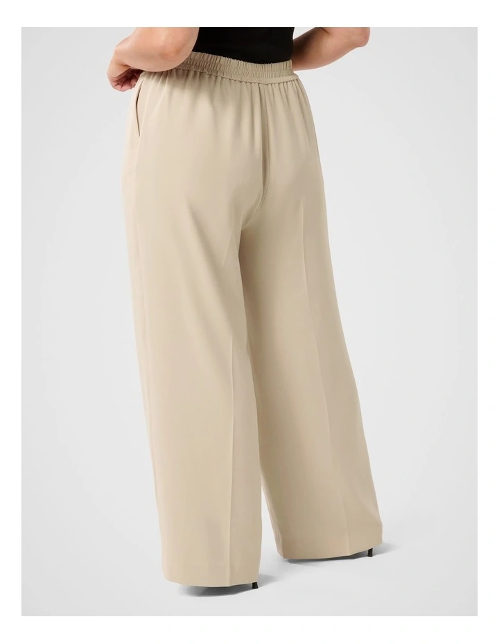 Enya Elastic Wide Leg Pants in Beige image 2