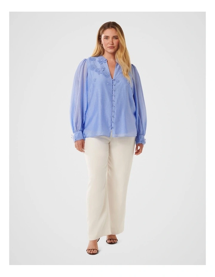 Indigo Applique Blouse in Blue image 5