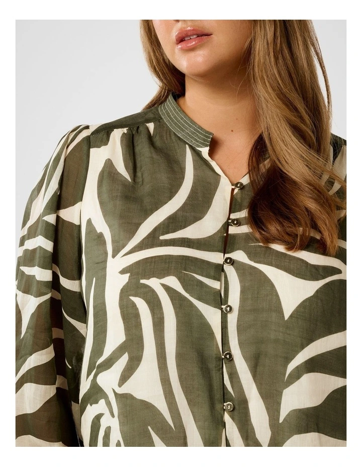 Adaline Ramie Blouse in Green image 4