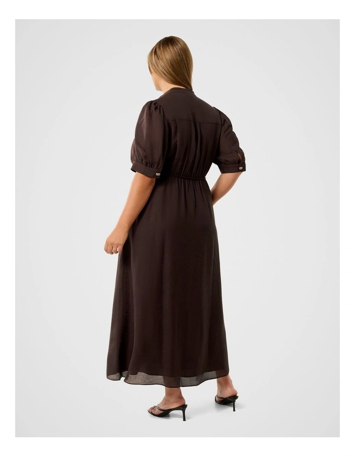 Samara Short Sleeves Midi Dress in Chocolate image 2