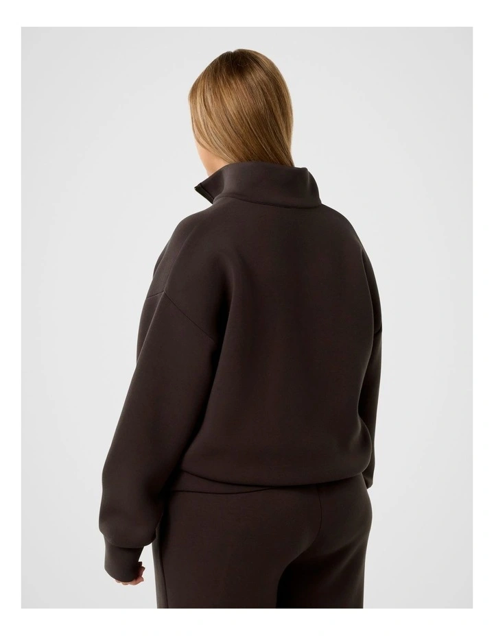 Lya Lounge Satin Trim Jumper in Brown image 2