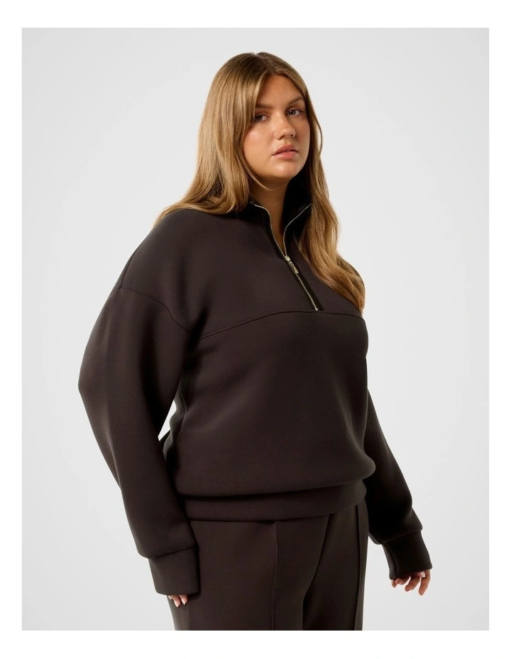 Lya Lounge Satin Trim Jumper in Brown image 3