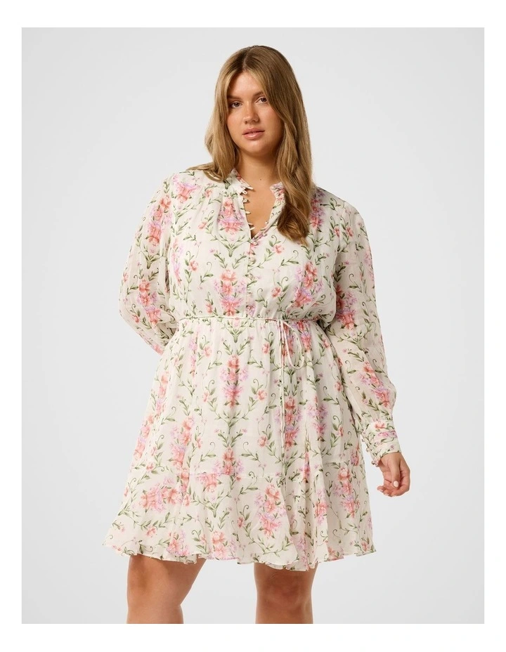 Tina Long Sleeved Mini Dress in Multi image 1