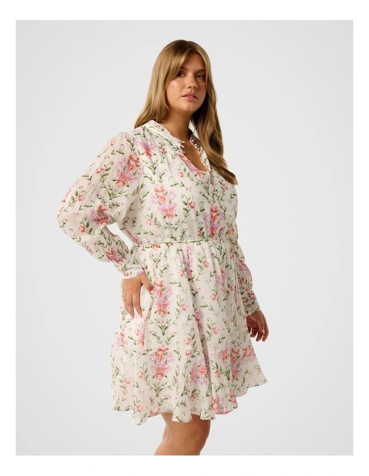 Tina Long Sleeved Mini Dress in Multi image 3