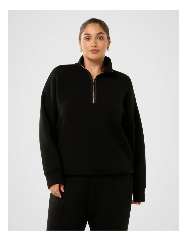Lya Lounge Satin Trim Jumper in Black image 1