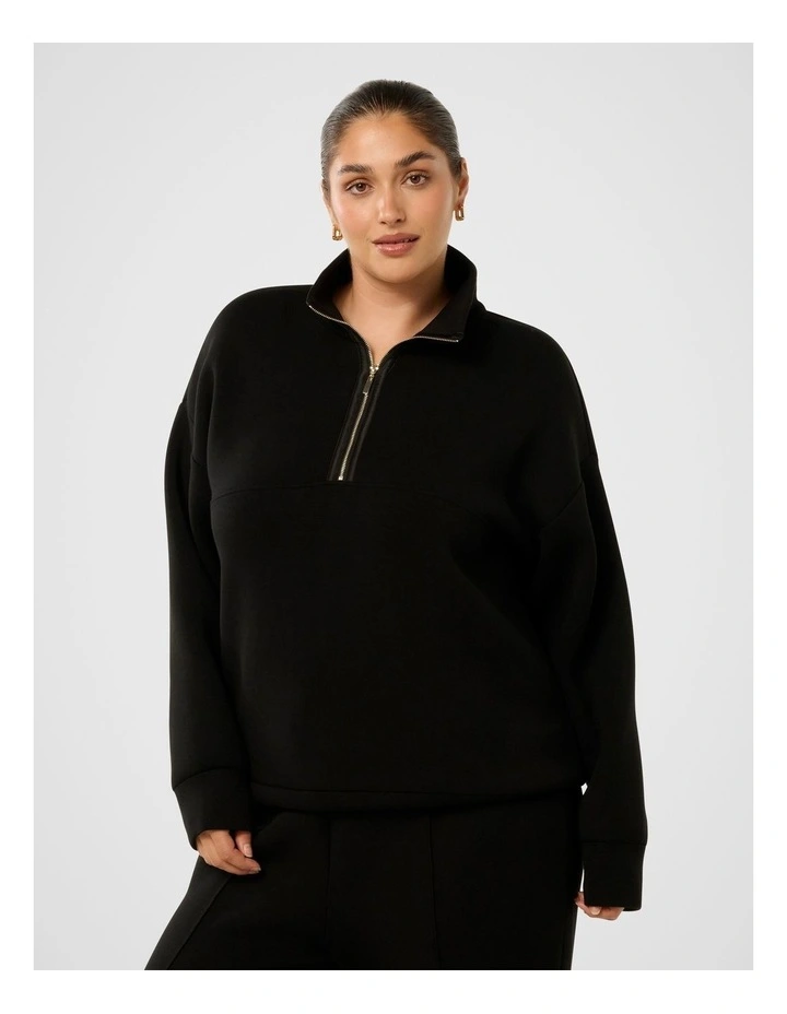 Lya Lounge Satin Trim Jumper in Black image 3