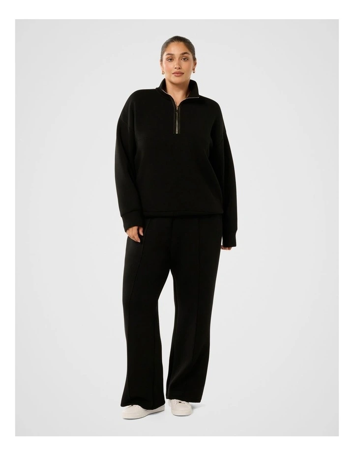 Lya Lounge Satin Trim Jumper in Black image 5