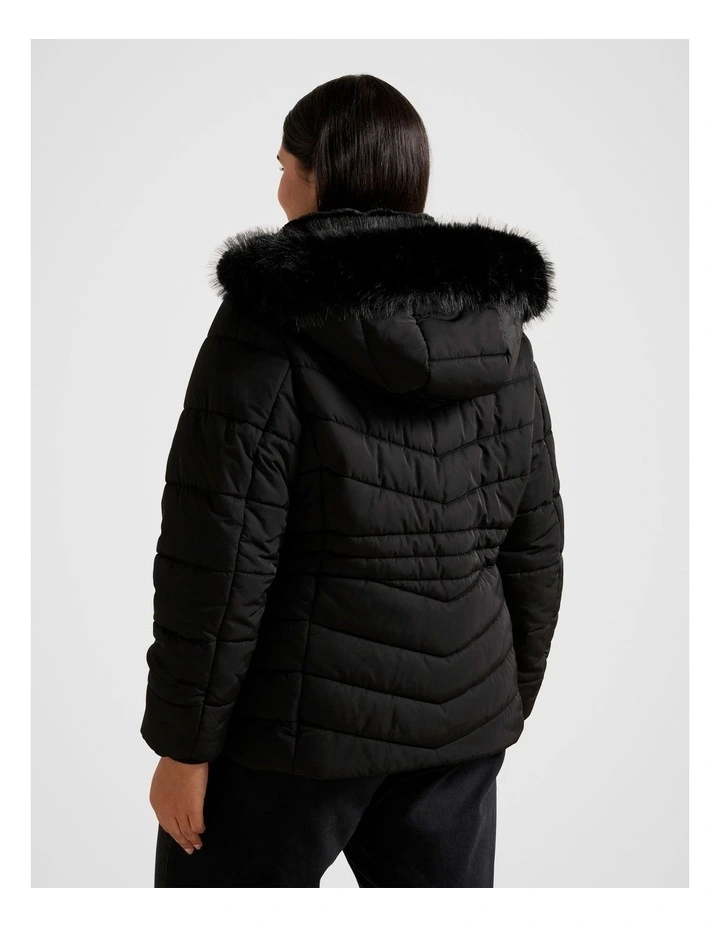 Gina Short Puffer Jacket in Black image 2