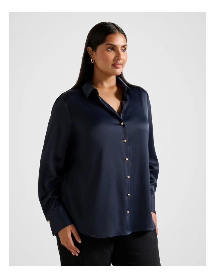 Fiona Textured Shirt in Navy image 3
