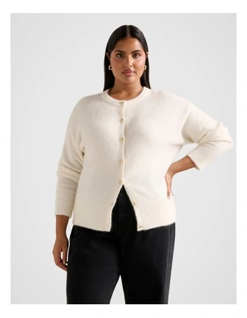 Tilly Crew Neck Cardigan in Cream