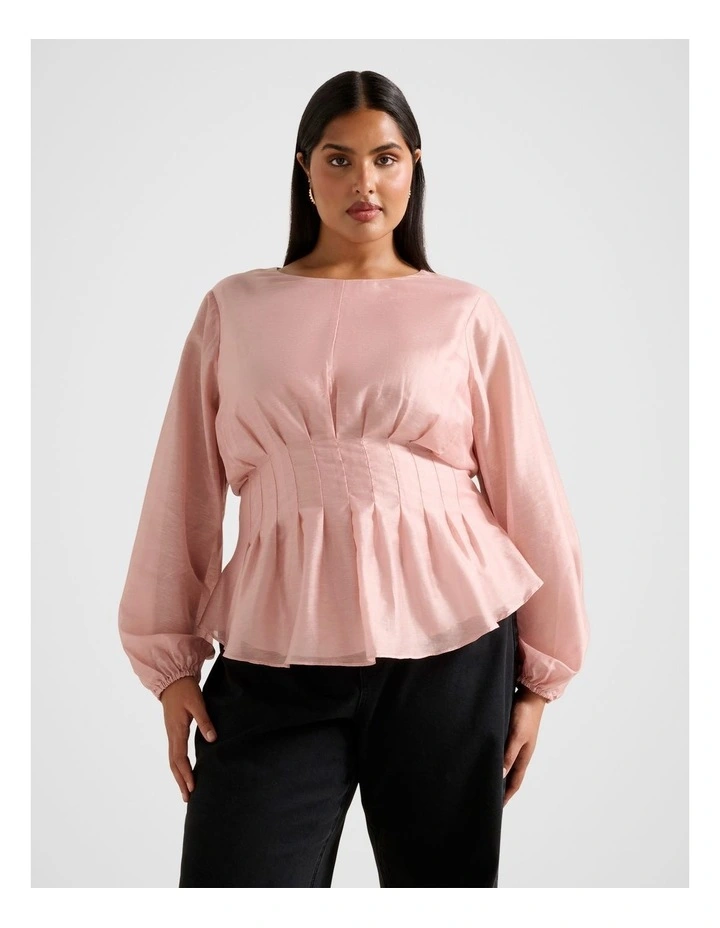 Bridget Tucked Blouse in Pink image 1