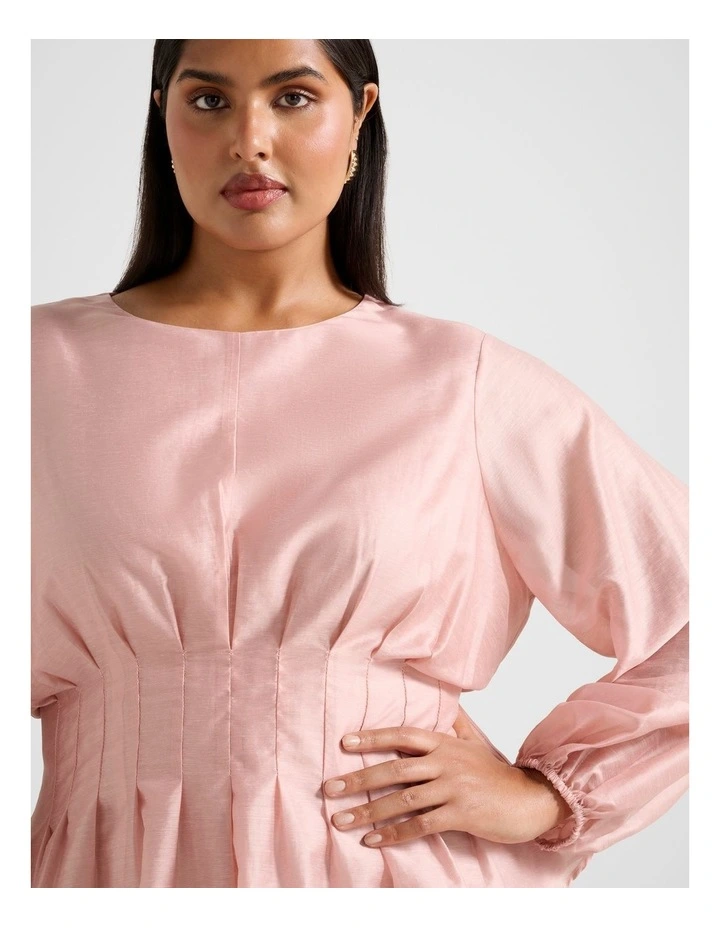 ❤️美品❤️ pois gather2way blouse【pink】 See-through blouse - Light Pink | Guts & Gusto