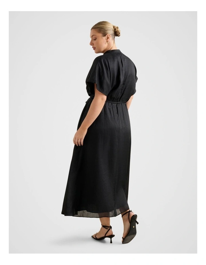 Jemma Shirt Midi Dress in Black image 2