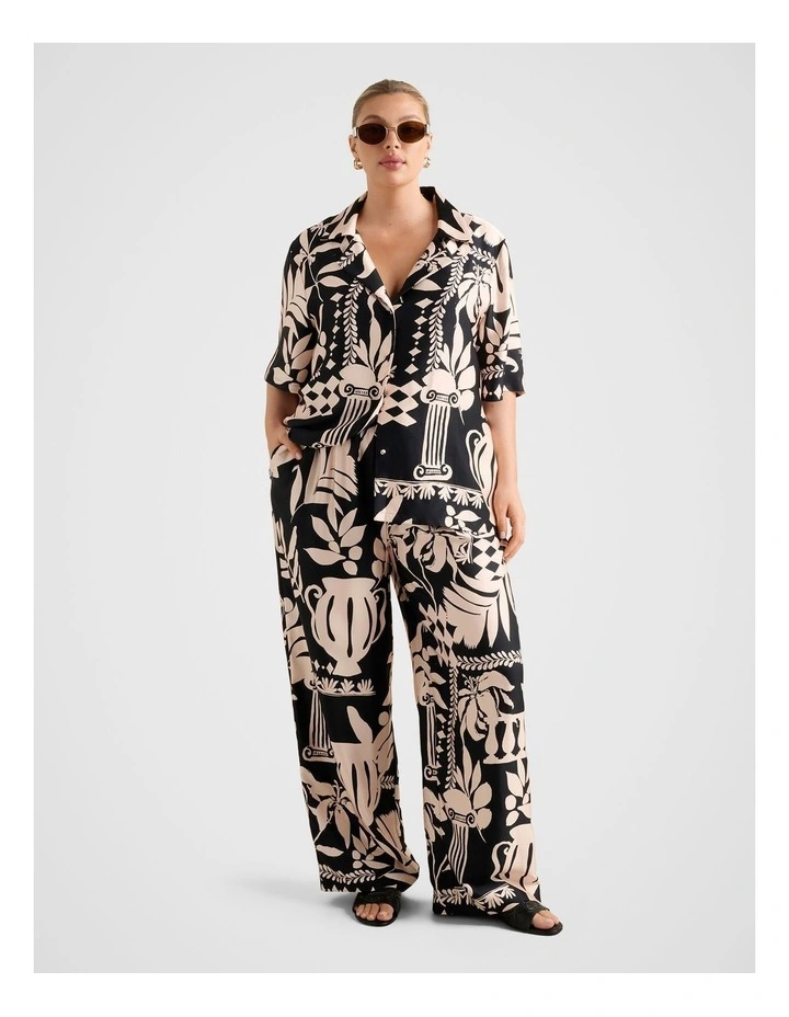 Anika Satin Button Shirt in Black image 5