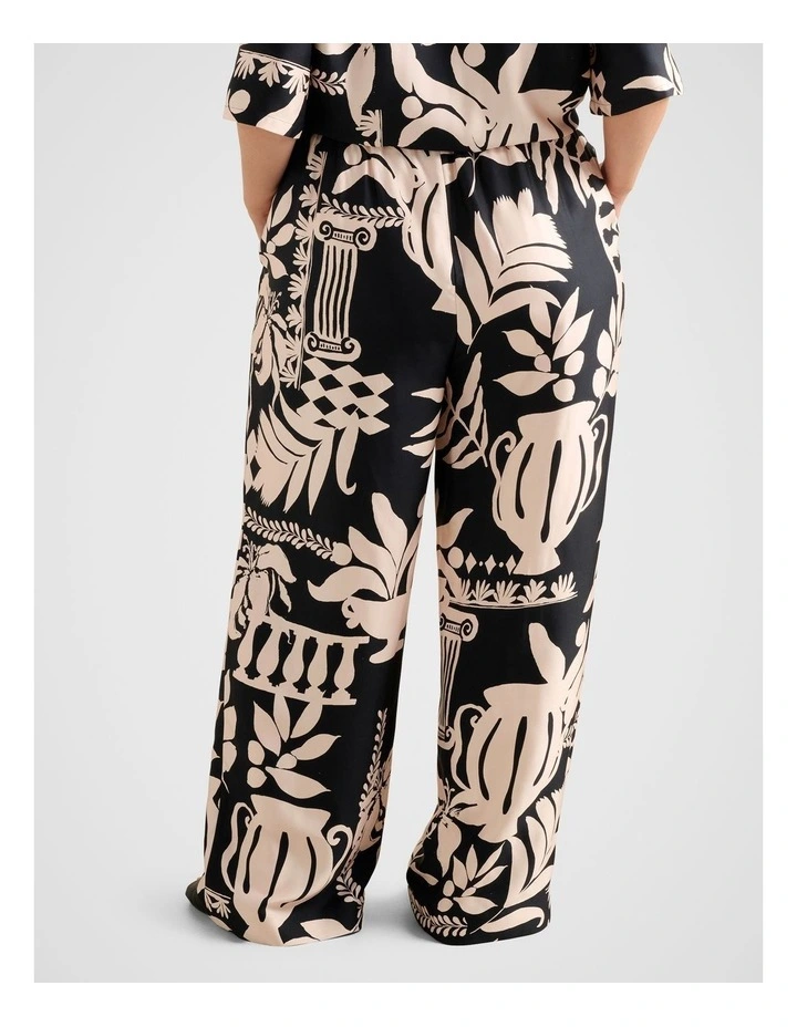 Jenna Drawstring Wide Leg Pants in Black image 2