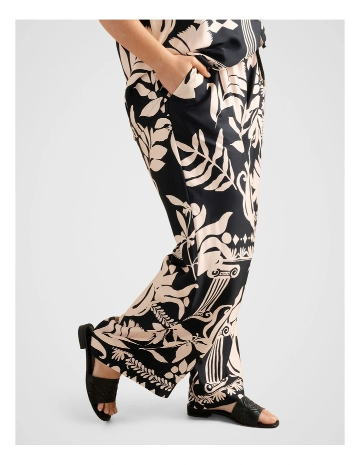Jenna Drawstring Wide Leg Pants in Black image 3