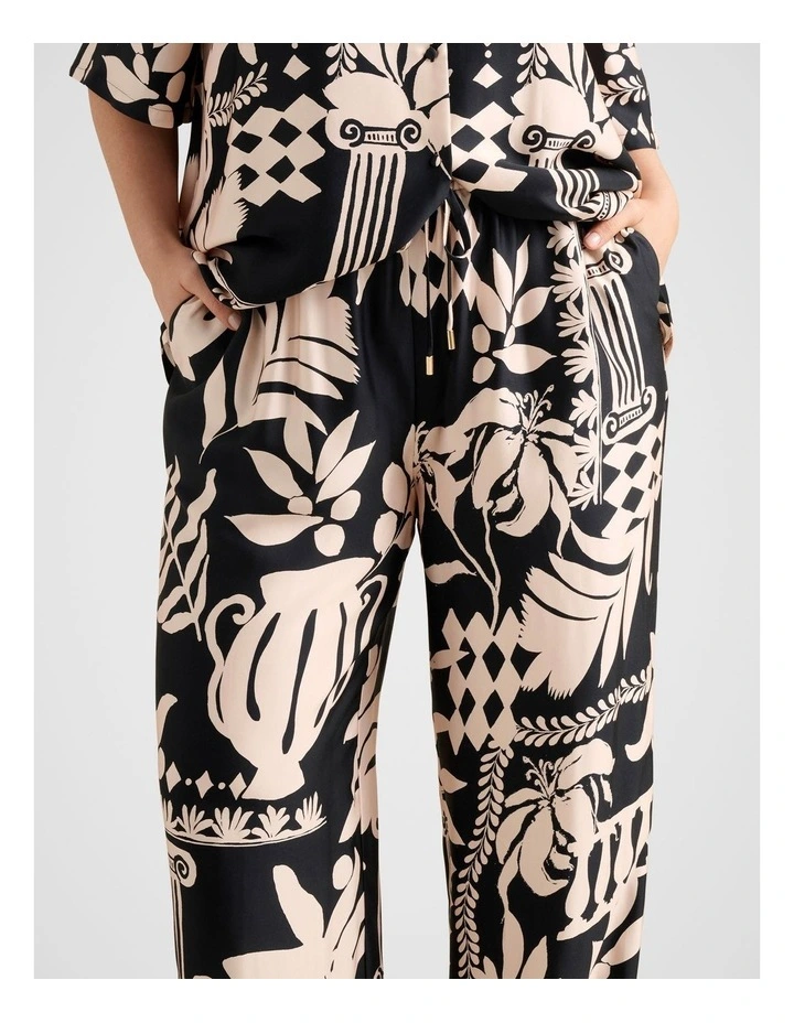 Jenna Drawstring Wide Leg Pants in Black image 4