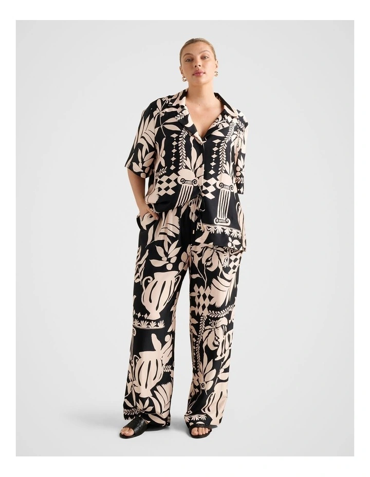 Jenna Drawstring Wide Leg Pants in Black image 5