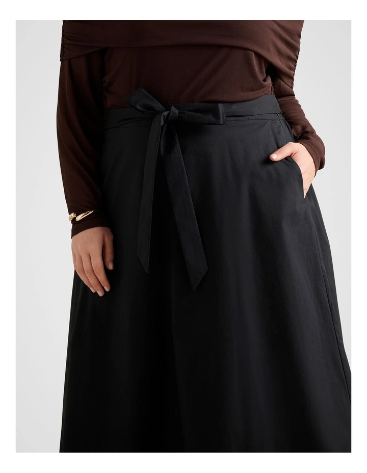 Madeleine Belted Midi Skirt in Black image 4