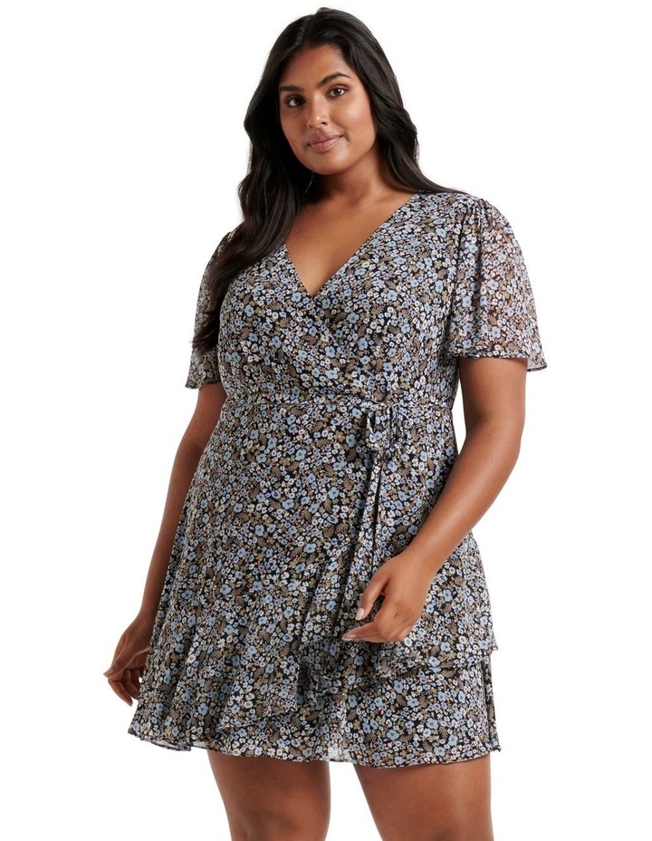 Kitty Ruffle Skater Dress in Multi