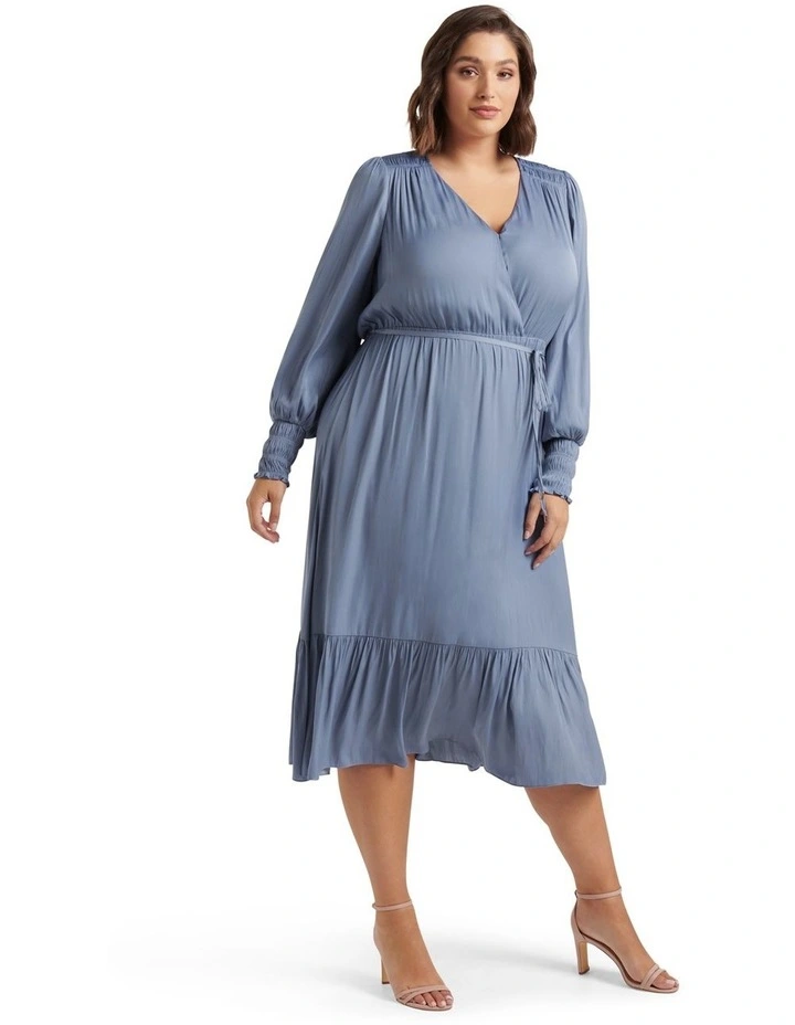 Alison Tiered Midi Dress Blue image 3