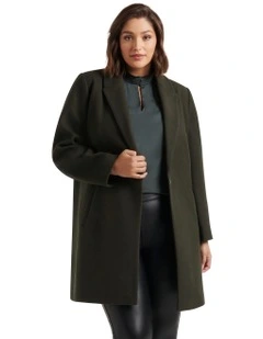 Cleo Single Breasted Coatigan Dark Khaki