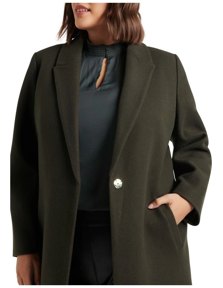 Cleo Single Breasted Coatigan Dark Khaki image 4
