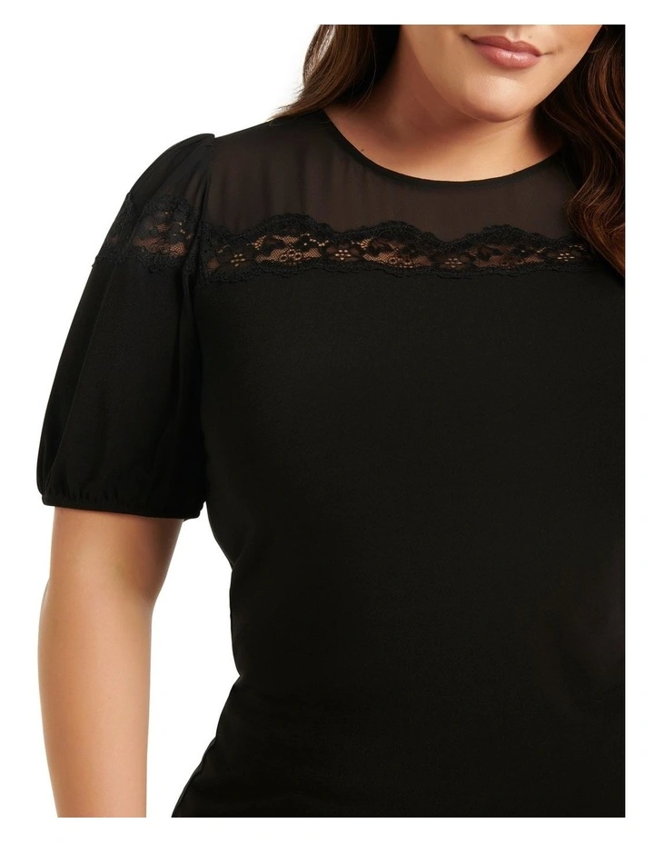 Lace Yoke Spliced Top