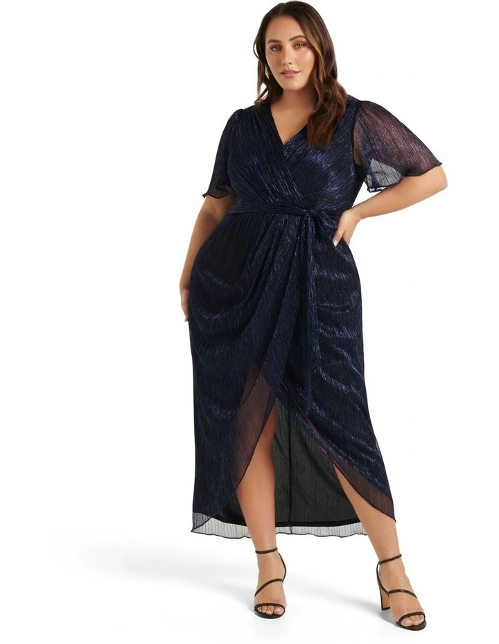 Carolina Flutter Midi Dress in Navy image 1