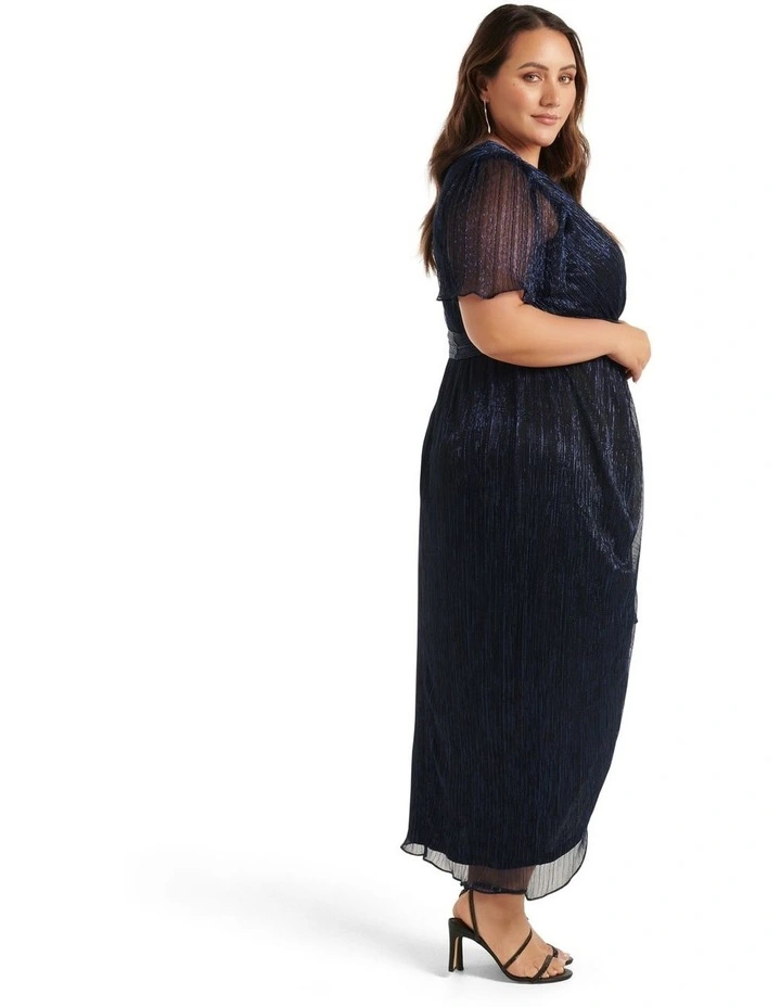 Carolina Flutter Midi Dress in Navy image 3