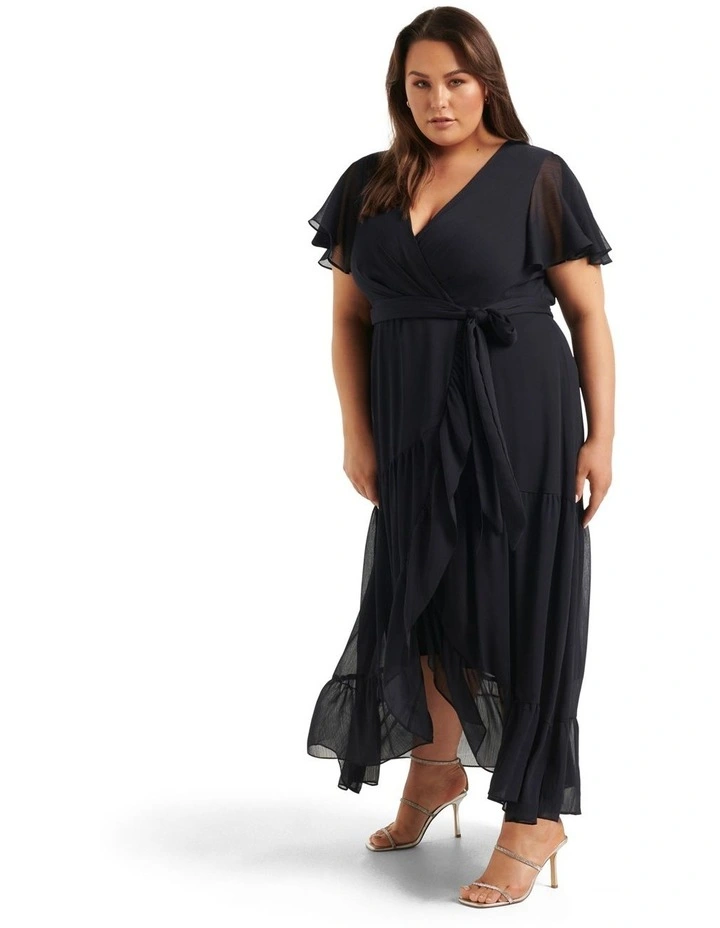 Stella Ruffle Maxi Dress in Blue image 3