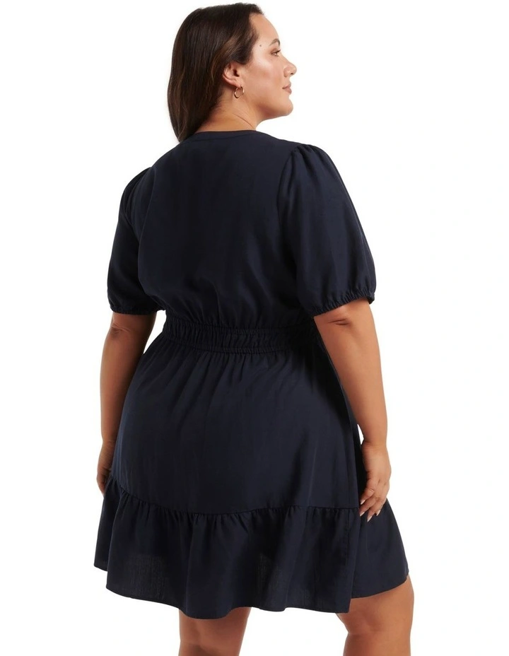 Myer Elasticated Skater Dress in Navy image 2