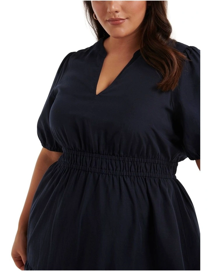 Myer Elasticated Skater Dress in Navy image 4