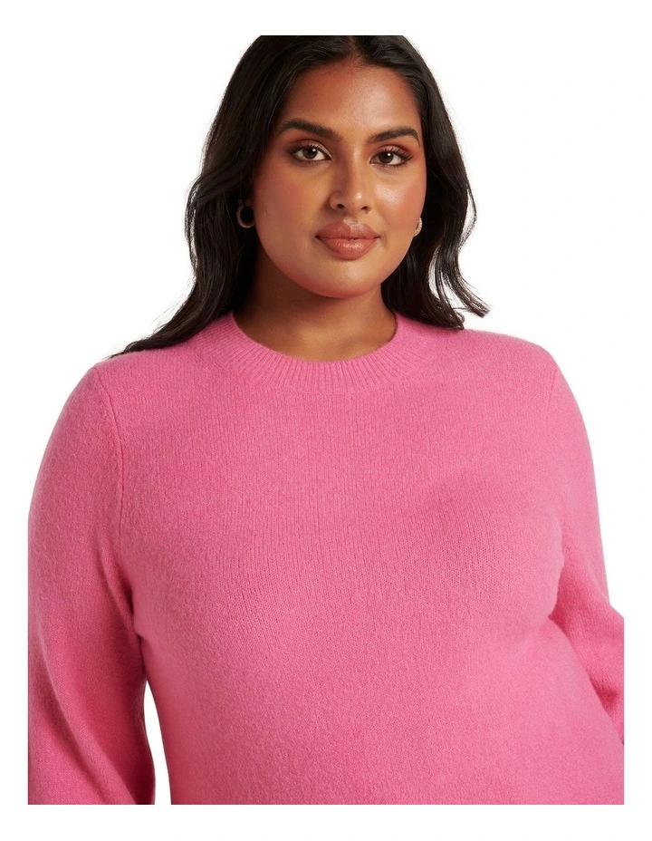 Ella Neck Detail Jumper In Pink main image 0