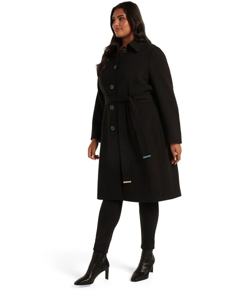 Cassie Trench Mac Coat in Black image 3
