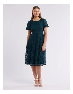 Avette Lace Dress in Emerald